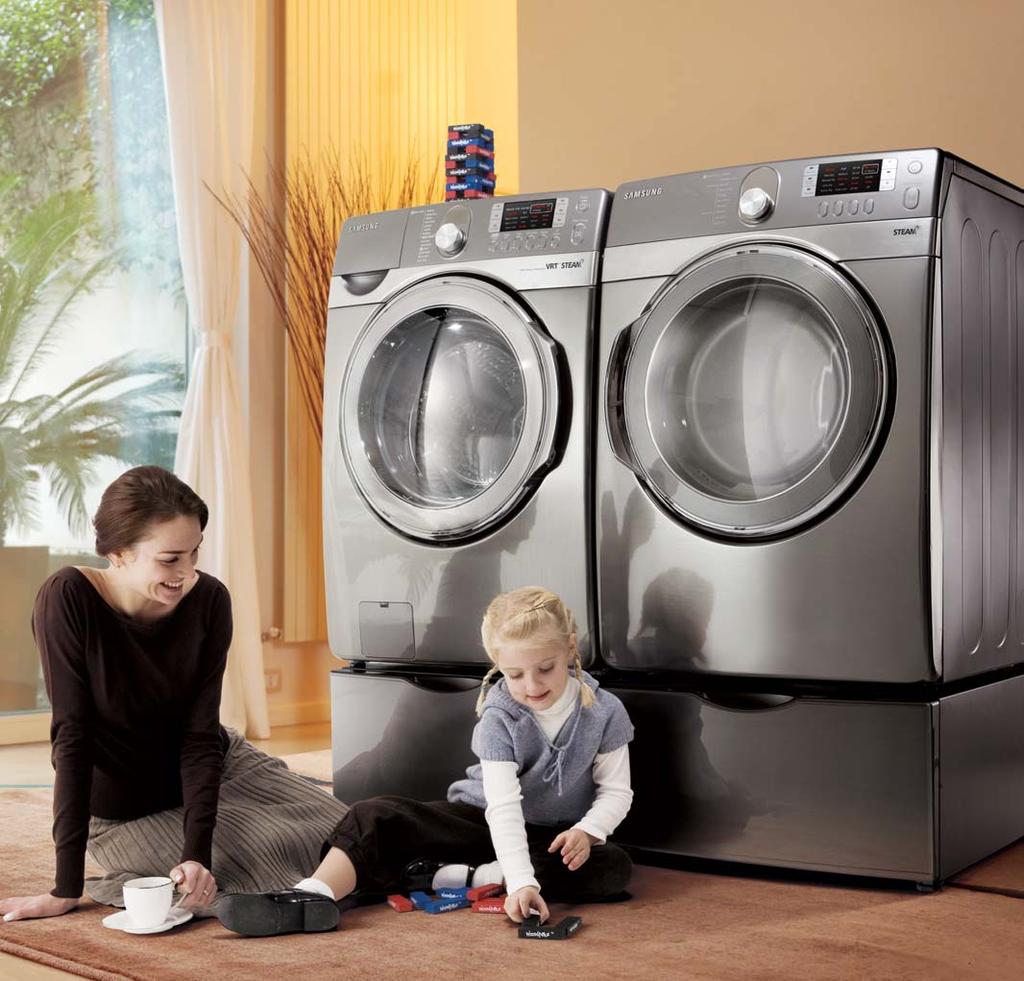 More peace and quiet, equals more quality time with family. Samsung VRT Steam TM washing machines stand out as the quietest in it's class.