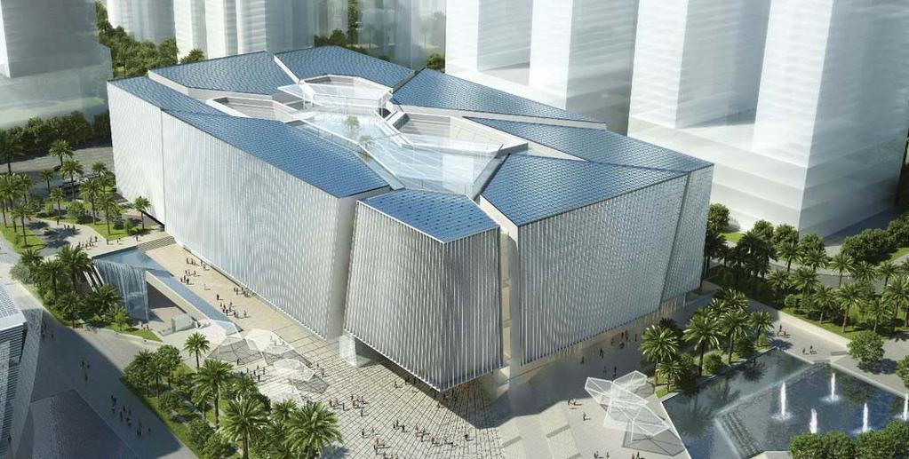 Fig 17: Rendering of the Guangzhou Science Museum The Guangzhou Science Museum is designed to provide maximum outdoor comfort and a memorable museum experience while minimizing impact on the