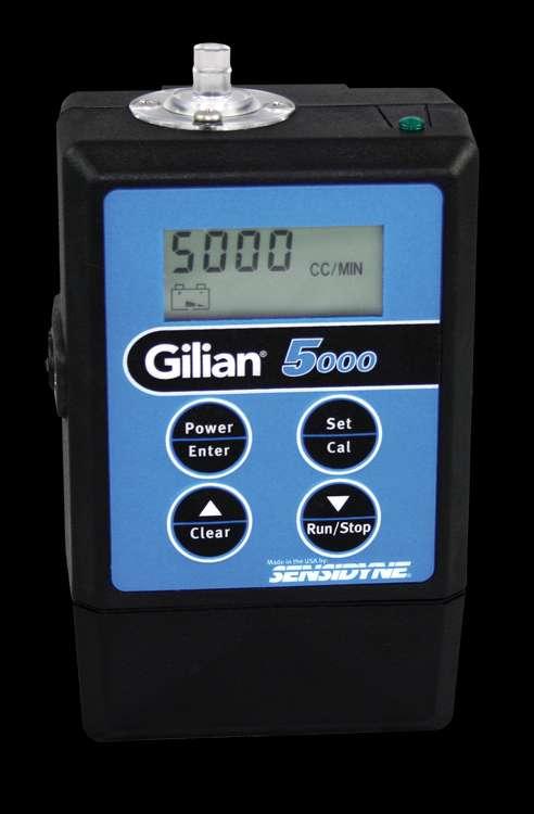 Gilian 5000 Constant flow: 800-5000 cc/min Low flow: 20-750 cc/min Highest backpressure capability Memory free NiMH battery Programmable functionality Four stage program with repeat cycling Allows
