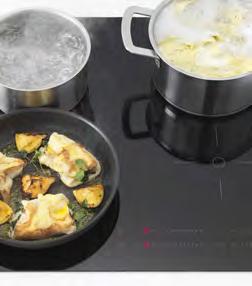 Induction cooktops deliver fast and precise cooking results, while the gas and ceramic cooktops are
