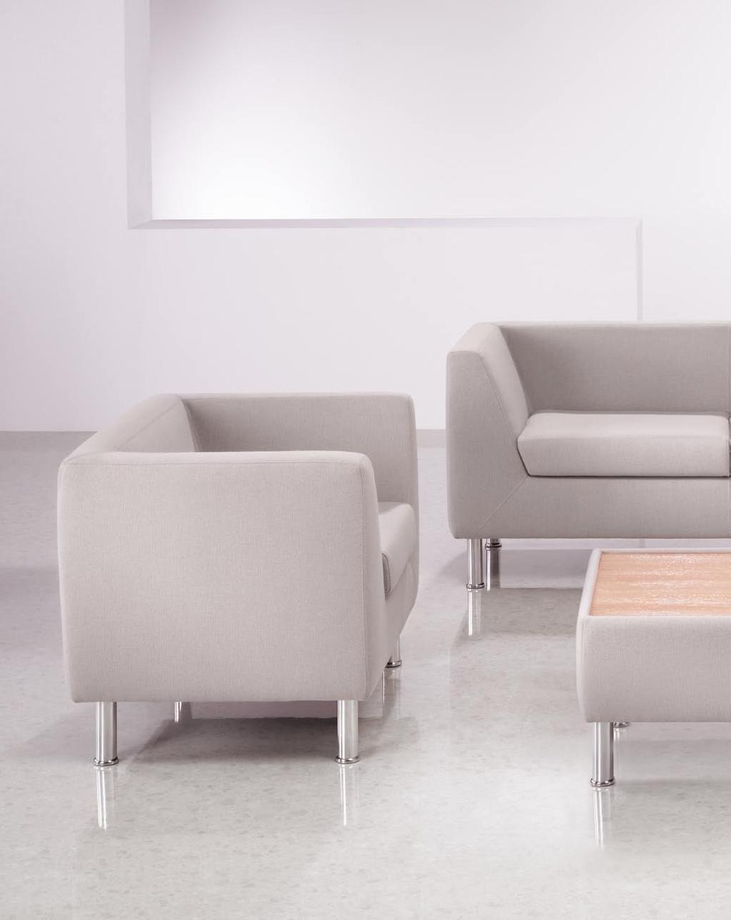 Reception and Breakout Seating Clarity Sleek and elegant soft seating with matching benches and