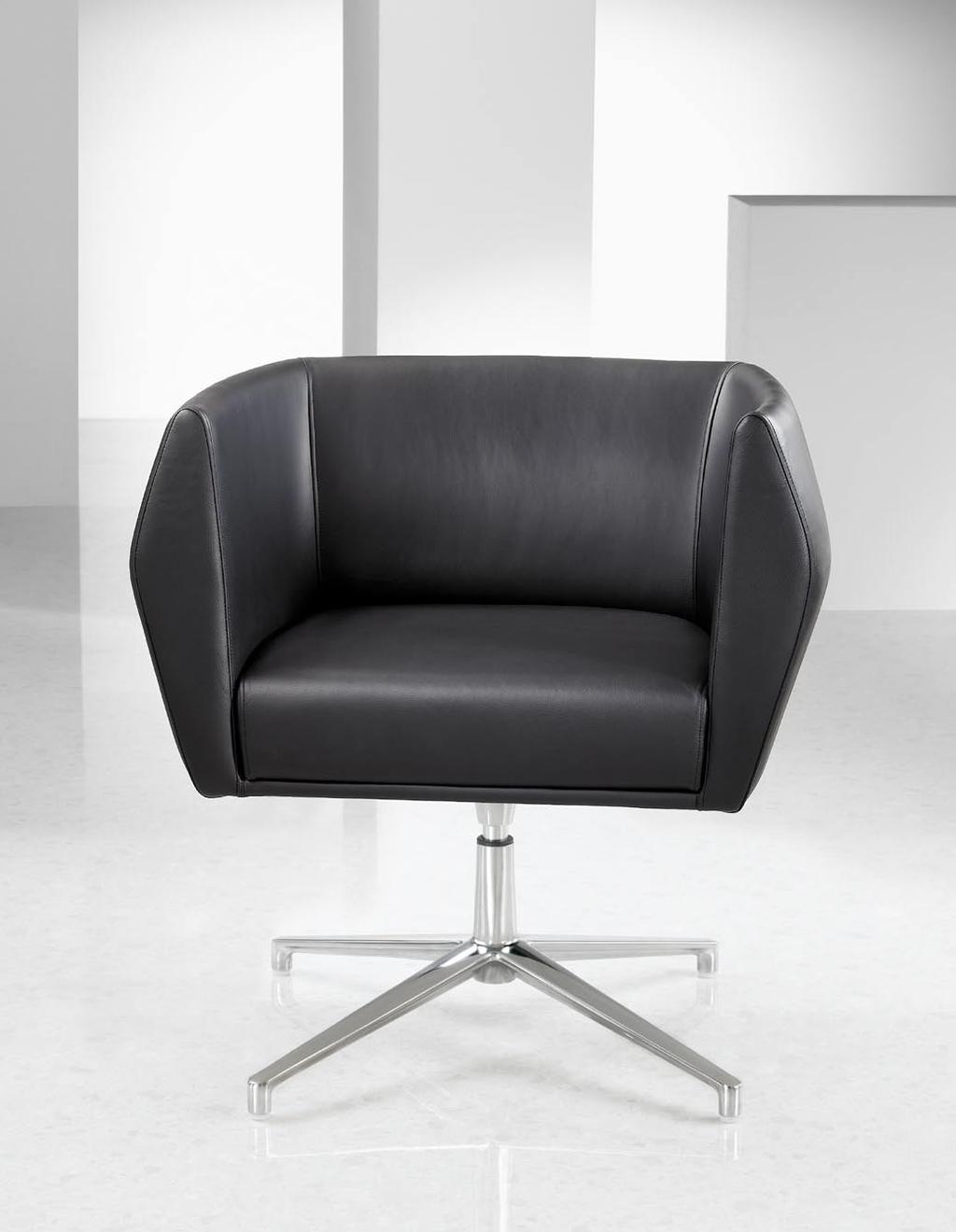 Reception and Breakout Seating HB1/HB12 Reception/breakout chairs offered on a four star polished aluminium swivel base, disc base, tubular legs or spyder base, plus a two seat sofa on tubular