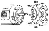 Insert large screwdriver into slot at end of motor shaft; hold shaft steady and remove impeller nut and washer from nose of impeller by turning counter