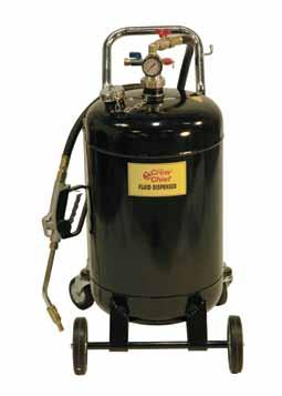 Portable Oil & Fluid Dispensers Versatile dispensers are completely portable with air pressure charge. For motor oil, synthetic oil, ATF and other light fluids. 5-gallon and 15-gallon capacity models.