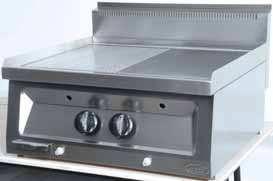 surface Natural Gas or LPG compatible Choice of cooking surface: Smooth,half ribbed or fully ribbed versions are available Pilot light Thermostatic temperature control between 100- C High performance