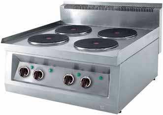 Cookers OSO 6065 Electric Cooker With Four Hot Plates Over Bench Cast iron heating element Temperature control with 6 position selector switch OSO
