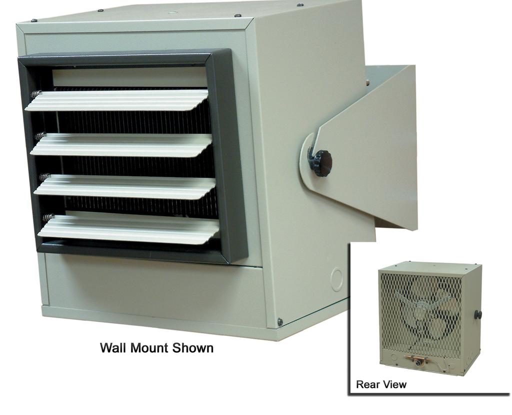 5600 Series Multiple Wattage Fan Forced Unit Heater Product Specifications CSING: Fabricated of die formed, heavy Gauge steel and finished with two tone, brown and beige, durable powder coated paint.