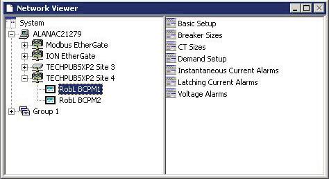 Select the BCPM from the list in the left pane. Individual icons for the setup parameters will appear in the right pane.