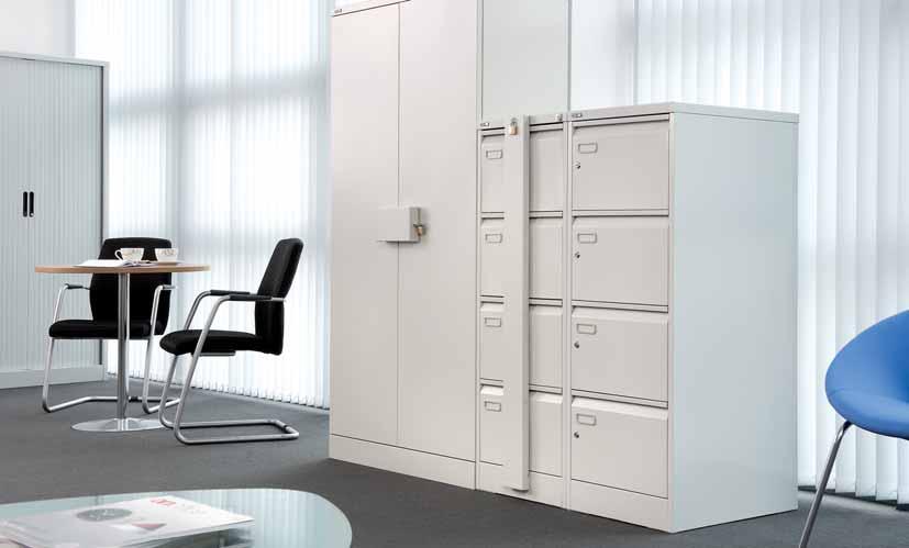 Security Filing Cabinets Extra security for 4 drawer filing. Extra enhancements are available in 2 formats, solid bar or individual locks.