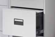 the same time. The drawer front is fitted with a recessed handle and label holder.