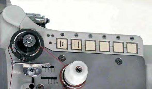 LED Function 8 and 9 Display for empty bobbin with machines equipped with residual thread monitor (left/right bobbin).