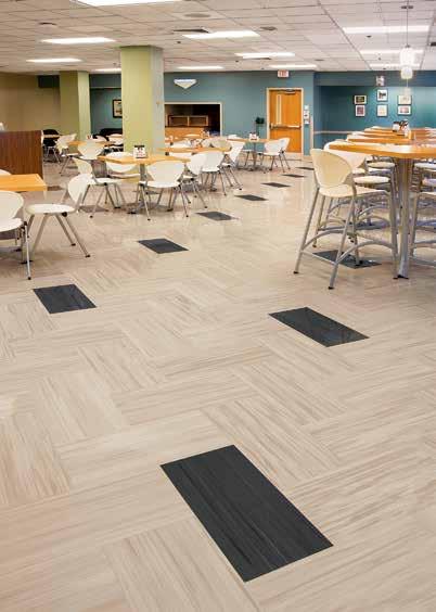 Food Service Areas need Warm designs that don t feel institutional Stain resistance Scratch, scuff and indentation resistance Linoleum Safety Zone Slip-Retardant Tile Corridors In addition to