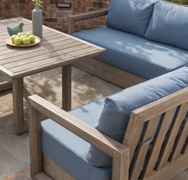 Ideal for an outdoor party on a patio or decking area as well as in a conservatory, the Ezra Corner goes indoors and outdoors.
