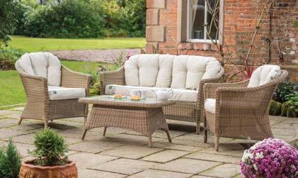 Side tables and coffee tables with durable glass tops are available for drinks outdoors. The wicker range suits any garden, with beautiful, traditional designs.