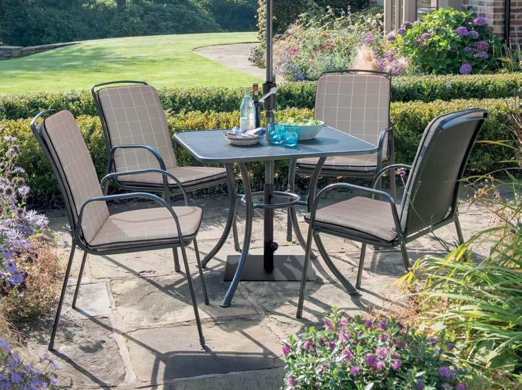 Tough, durable and, as with all of our products, beautifully stylish, KETTLER Classic Seating has a dual-coating, anti-rust enhanced THERMOGUR+ finish and is covered by a five-year anti-rust warranty.