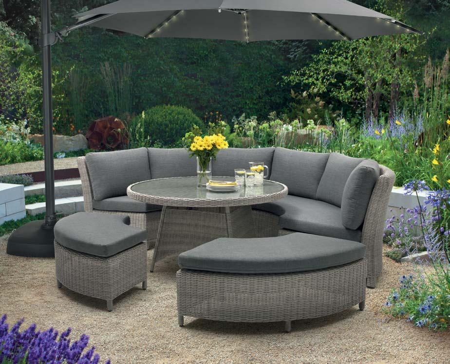 Palma Round Set New to the range for 2018, the Palma Casual ining Round Set is perfect for indoor and outdoor dining and lounging.