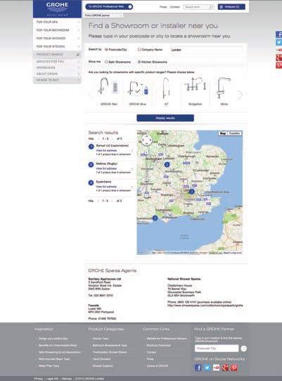 simply enter your town and postcode in the search box and select your product to find your GROHE partner.