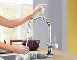 GROHE Minta touch is simple, sensual, moving a hybrid faucet