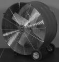 The durable 24 gauge steel housing, chrome plated steel guards, and rubber wheels keep the fan light and portable.