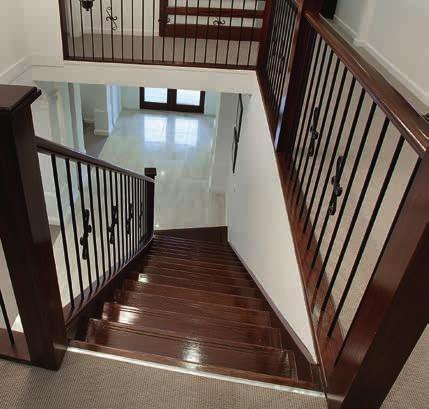 STAINED AND POLISHED STAIRCASE