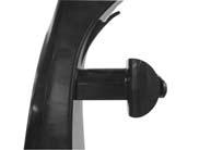 Attach upper hose rack to back of handle assembly by pushing into open slots and