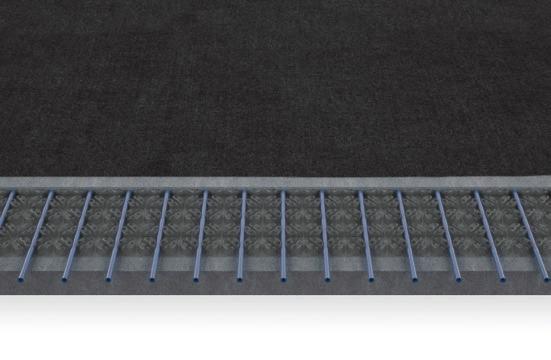 ClipPlate Compact FOR SCREEDED FLOORS Multi-directional pipe channels Low build-up/ perfect for retrofit Adhesive layer on underside Low build-up screed underfloor heating system over solid & timber