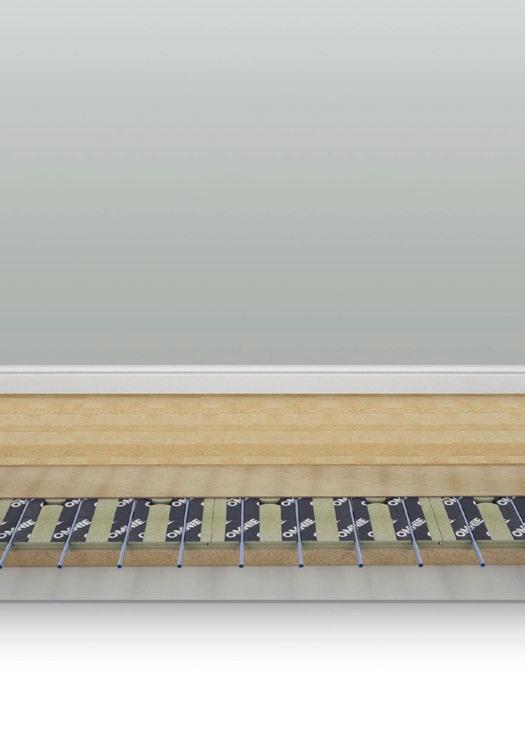 Performance tested at BSRIA See page 14 Structural floor and heating panel in one Completely dry system with pre-bonded foil emitters and ball routed pipe channels Multi-directional panels for easy