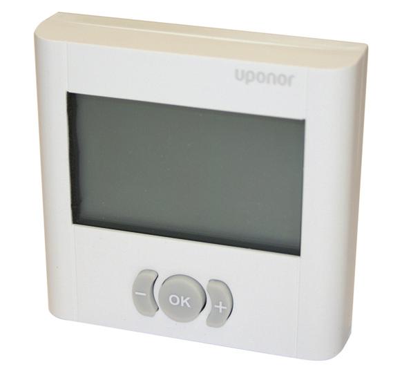 Underfloor Heating Systems - Controls Uponor Controls - 12V STATPACKS Indoor Climate: Controls Digital Wired Thermostat White 1048011 Digital wired thermostat with large LCD screen and simple menu