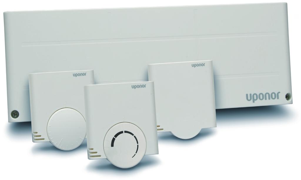 Versatile Uponor 12V individual room control offers 4 types of thermostats and an optional timer.