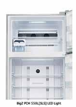 It also ensures a uniform temperature inside the refrigerator. * The photo shows a 550L door pocket.