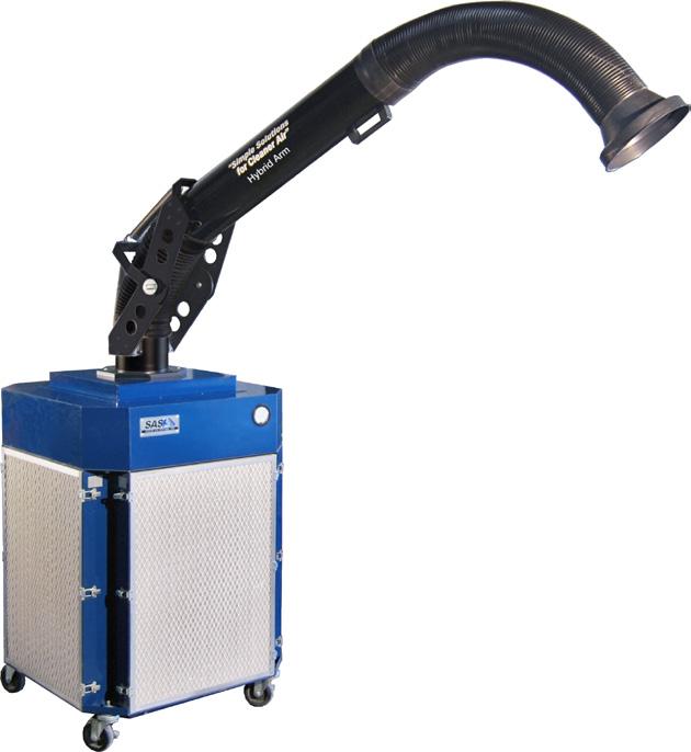 flame-retardant and self-supportive flex arm, and a variety of high-quality filtration media. Unit: 22.5 L x 20 W x 19.5 H Arm: 6 Round x 72 L Weight: 50-112 lbs.