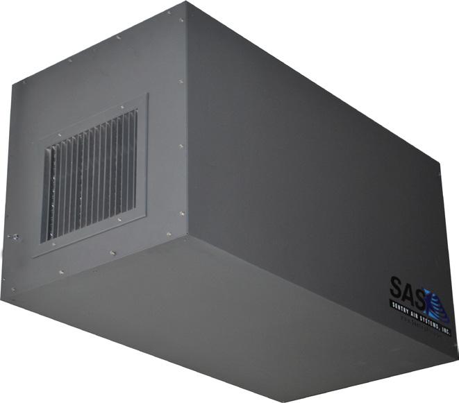 This self-contained unit can be conveniently mounted in the customer s desired ceiling location without taking up any floor space. Unit: 45 L x 24 W x 24 H Weight: 117 lbs.
