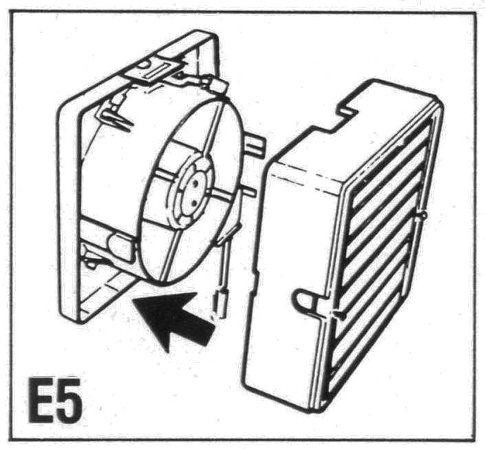 RE-ASSEMBLE (WINDOW/ WALL) E5 E6 E7 E8 Replace the housing with the top cover slot uppermost.