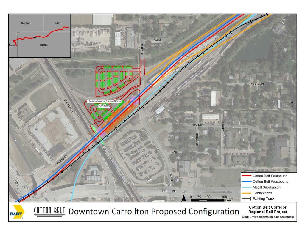 Downtown Carrollton Reconfiguration Madill Sub grade separation