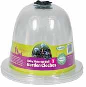 Garden Cloches The original and best selling Bell Cloche range, incorporating HaxnicksÕ registered designs, have the traditional and pleasing appearance of original glass bell jars, but with sturdy