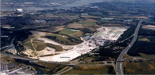 You remember the slide I showed about the setting of the quarry. The quarry face is actually at the bottom of the slide.