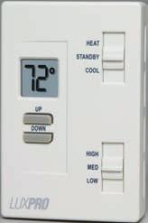 Oil, or Electric (non Heat Pump) Systems PSD152 Multi-Stage, Digital Heating and Cooling Profile: Battery powered, digital thermostat with large, easy-to-read display for multi-stage heating and