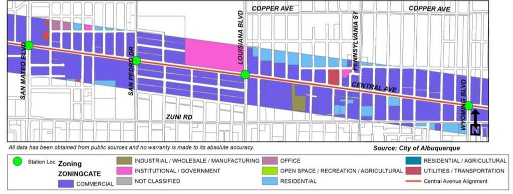 Zoning Zoning in this section of the project corridor consists of almost all commercial.