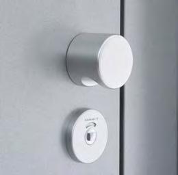 Ergonomic aluminium or stainless steel door knobs, which include an indicator and emergency
