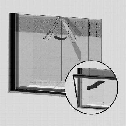 6. Maintenance Heat Pure 80 tunnel and Heat Pure 105 tunnel 1. To clean the pane, press the lifting door down firmly and completely. 2. Place the key in the lock situated in the centre at the top. 3.