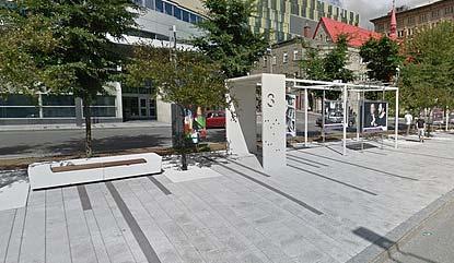 crossroads with constrained room for the public realm.