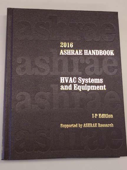 ASHRAE, www.ashrae.org. (2016) ASHRAE Handbook HVAC Systems and Equipment.