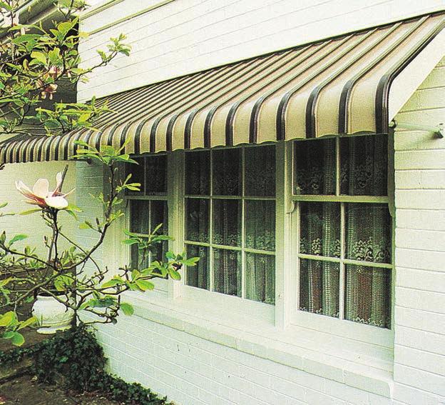 Aluminium Awnings Aluminium Awnings in durable rust free baked enamel offer protection in