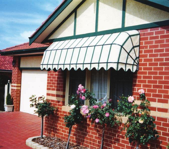 We offer two styles: The Dutch Awning is the more traditional Awning style.