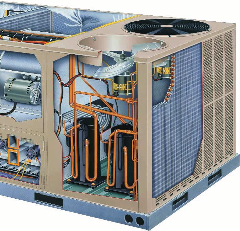 Maverick I 3 to 20 Tons Slide-Out Fan For easy access and serviceability Totally Enclosed Condenser Fan Motors Prevent electrical damage from rain and condensation Optional Louvered Panels For added