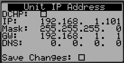Setting the IP Address The default address of the controller may need to be changed to match a network.