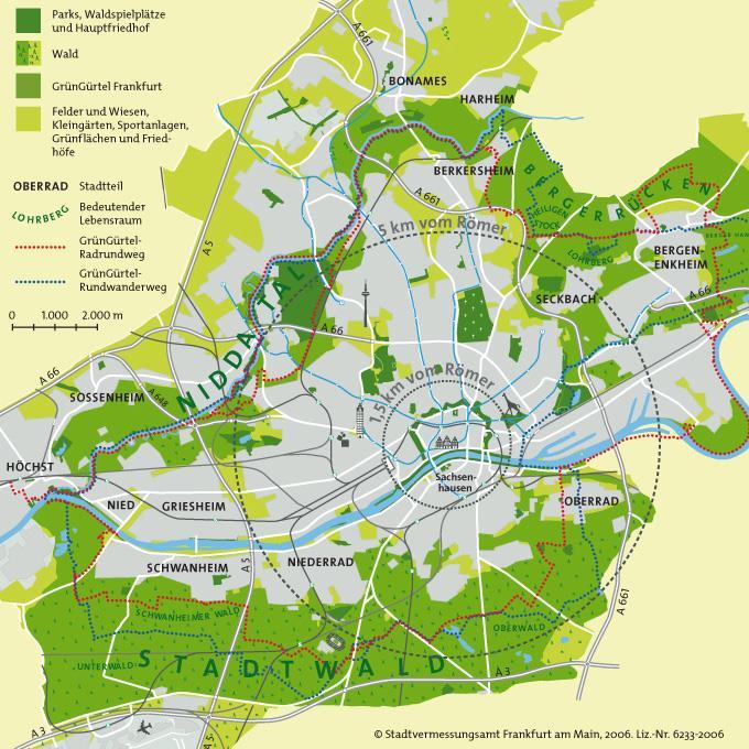 Frankfurt Green Belt Founded in 1991 Surrounding the city 8,000 ha 1/3 of municipal area of Frankfurt Protection status: