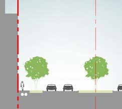 max Turning lane Guidelines Parking: Trees: Sidewalk: Setback: Street Wall: Median: Off-peak 40-45 o.
