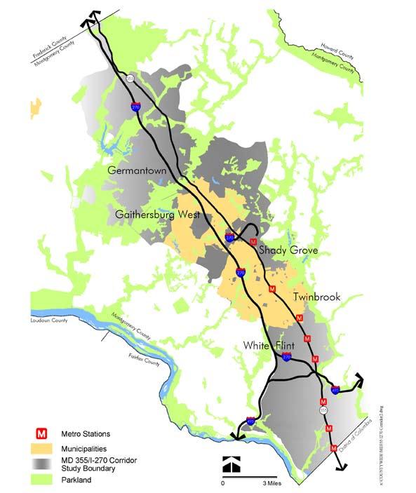 Context Montgomery County s General Plan envisioned urban centers along the I-270 corridor as places where compact, transit serviceable growth and employment opportunities could be concentrated.
