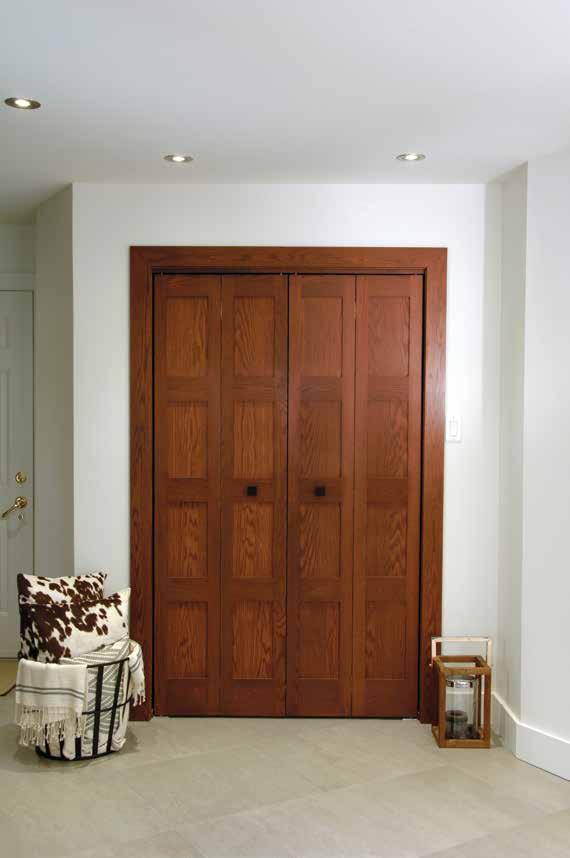 Shaker Bifold panel doors Birch, Clear Pine, Knotty Pine, Maple, Oak, MDF Primed Thickness: 1 3 8 Width: 2/0 to 3/0 Height: 6/7-6/11-7/5-7/11 3 8 Doors illustrated are #794HP, Oak 7910P 2/0-3/0 792AP